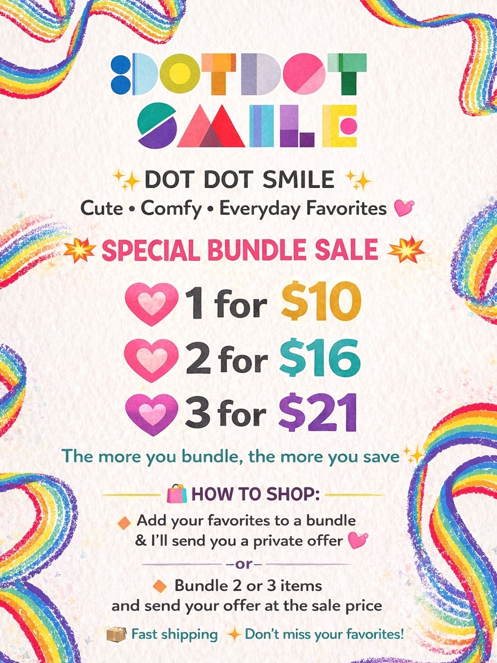 Dot Dot Smile Special Bundle Sale - Colorful Rainbow Promo